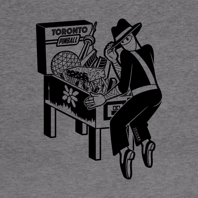 Pinball Ninja - B&W by urban_ninja